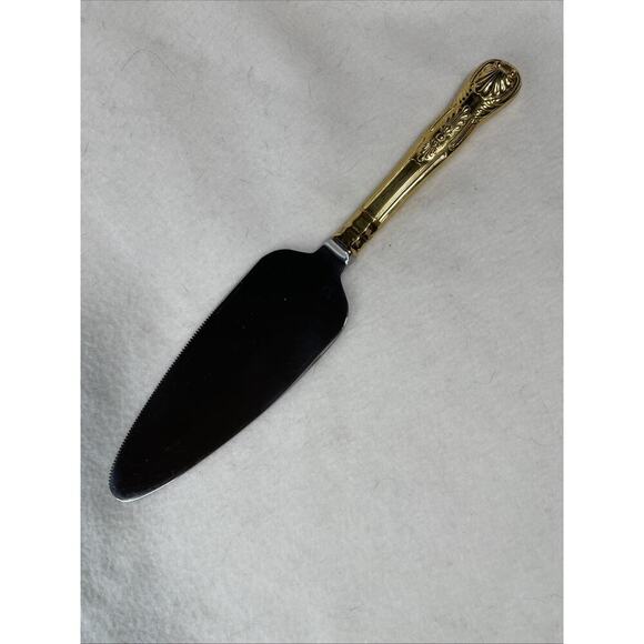 Heartline Stainless Steel Cake Server with Goldtone Handle - Picture 2 of 6